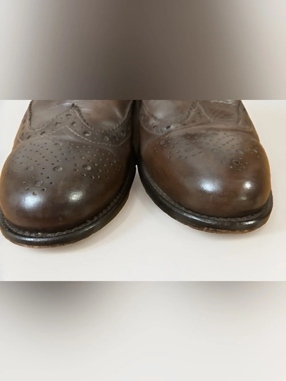 Italian Gianfranco Cenci Luxury Brown Wingtip Size 43 US 9.5 Handcrafted Leather
